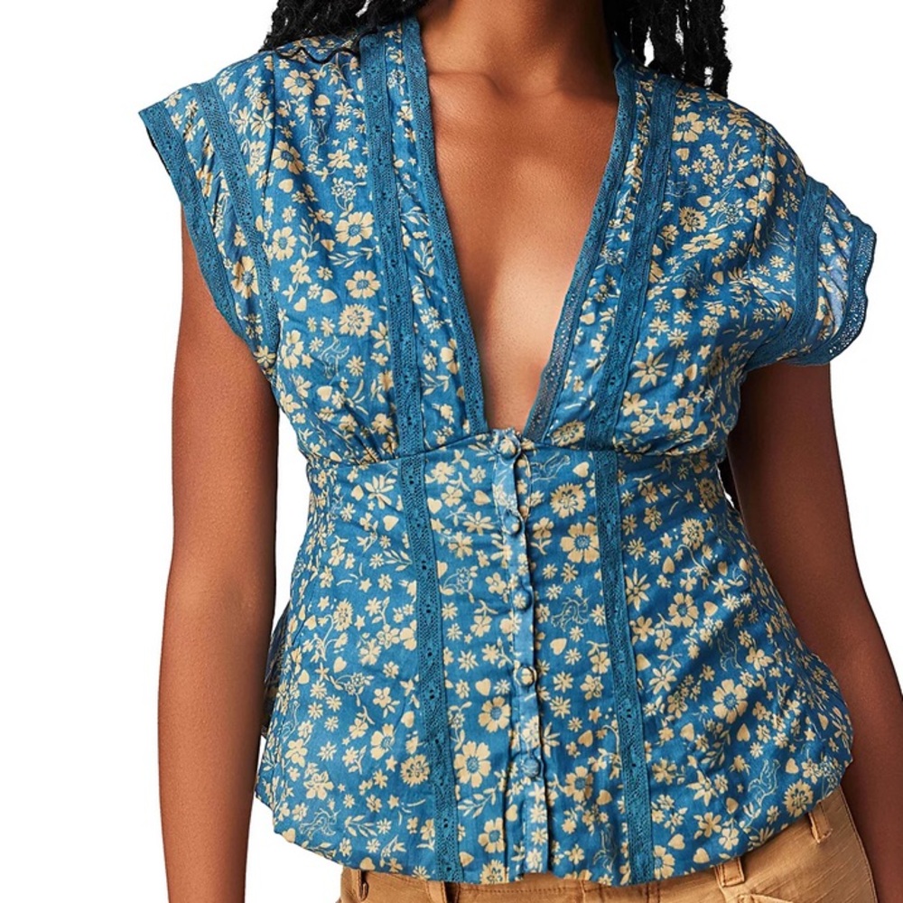 Free People Landy Top in Garden Combo printed top